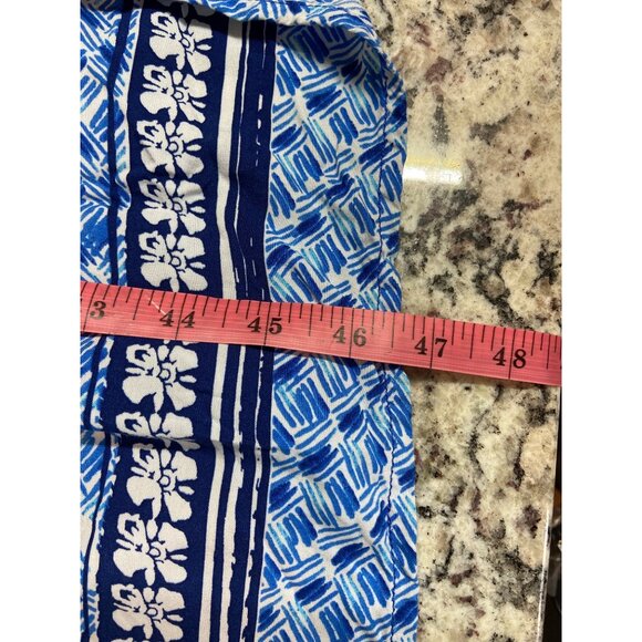 Beach Lunch Lounge Maxi Dress Keyhole XL Back Blue Sleeveless Boho Cottagecore - Picture 8 of 8